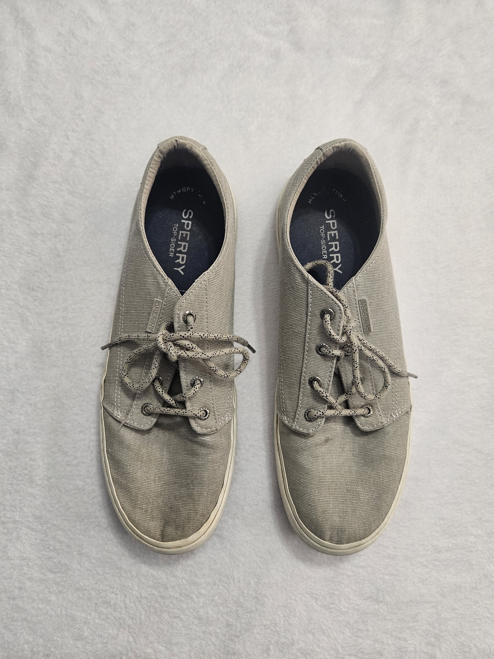 Sperry Men's Casual Canvas Lace-Up Shoes in Light Gray